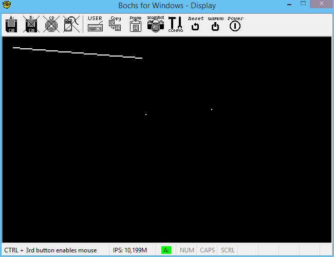 Real-mode 3D projection rendered from a 512-byte boot sector